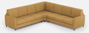 Divano Karay 3 posti (tre sedute da 60cm) + angolo + divano 3 posti (tre sedute da 60cm) misure esterne L.281x281 - Ocra