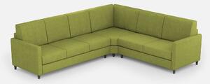 Divano Karay 3 posti (tre sedute da 60cm) + angolo + divano 2 posti( due sedute da 60cm) misure esterne L.281x221 - Verde