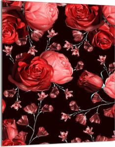 Piastra copri fornelli 40x52 Piastra copri piano cottura in Vetroceramica alzatina in vetro tagliere decorativo, rose rosse