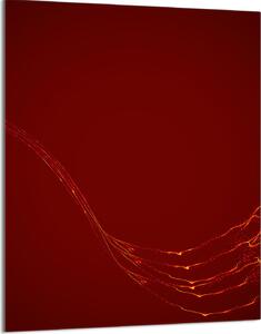Piastra copriforno 40x52 Coperchio per piano cottura in Vetroceramica Paraspruzzi Piatto in vetro Tagliere decorativo, motivo rosso
