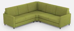 Divano Karay 2 posti (due sedute da 60cm)+ angolo + divano 2 posti (due sedute da 60cm) misure esterne L.221x221 - Verde