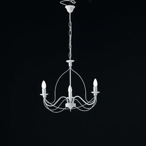 Be Light Lampadario a sospensione piccolo in metallo dallo stile classico Rustico Metallo Bianco E14 40W 3 Lampadine