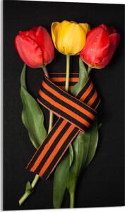 Piastra copripiano cottura 30x52 Piastra copripiano cottura in Vetroceramica alzatina in vetro tagliere decorativo, tulipani nero