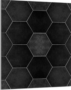 Piastra copriforno 40x52 Coperchio per piano cottura in Vetroceramica Paraspruzzi Piastra in vetro Tagliere decorativo, motivo nero