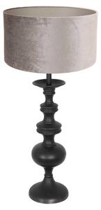 Anne Lighting - lampada da tavolo - Lyons - nero - metallo tessuto - Ø 40cm - E27 - 3483ZW