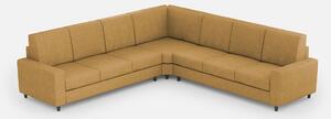 Divano Sakar 3 posti (tre sedute da 60cm) + angolo + divano 3 posti (tre sedute da 60cm) misure esterne L.286x286 - Ocra