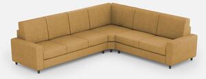 Divano Sakar 3 posti (tre sedute da 60cm) + angolo + divano 2 posti( due sedute da 60cm) misure esterne L.286x226 - Ocra