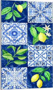 Piastra copri piano cottura 30x52 Piastra copri piano cottura in Vetroceramica alzatina in vetro tagliere decorativo, mosaico limone