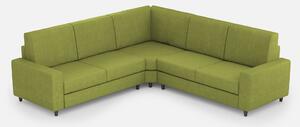 Divano Sakar 2 posti (due sedute da 60cm)+ angolo + divano 2 posti (due sedute da 60cm) misure esterne L.226x226 - Verde