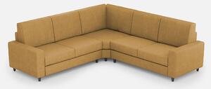Divano Sakar 2 posti (due sedute da 60cm)+ angolo + divano 2 posti (due sedute da 60cm) misure esterne L.226x226 - Ocra