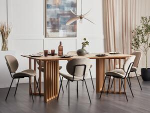 Tavolo da pranzo dal design moderno con base a canale in legno chiaro 200 x 100 cm in stile moderno Beliani
