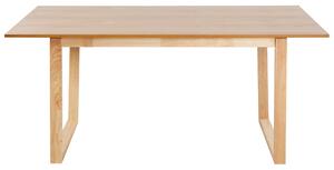 Tavolo da pranzo con base a canale in legno chiaro 180 x 95 cm design moderno soggiorno Beliani