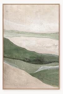 Quadro dipinto a mano con cornice in legno Green Field