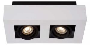 Lucide Faretto a LED in alluminio e 2 diffusori orientabili dal design moderno Xirax Alluminio Bianco 3000k Luce Calda GU10 5W 2 Lampadine Lumen 320 x2
