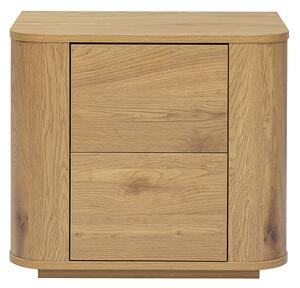 Comodino con vani portaoggetti 2 cassetti finitura legno chiaro rovere NEGAN