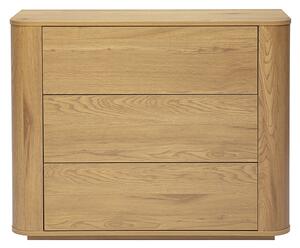 Comò per finitura in legno chiaro rovere 3 cassetti L100 cm NEGAN