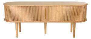 Mobile TV vintage in legno chiaro effetto quercia con contenitori 2 porte scorrevoli L138 cm EPIC