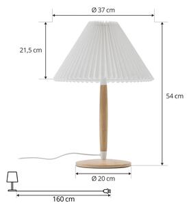 Lampada da tavolo Lucande Ellorin, bianco, legno, Ø 37 cm, E27
