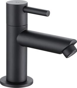 Aloni, rubinetto per lavabo, solo acqua fredda, finitura nera opaca