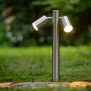 Lucide Lampada da terra LED per giardino in acciaio con doppio diffusore orientabile - Arne LED