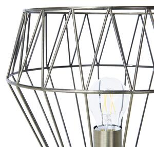 Lampada da Terra Ottone Metallo 160 cm Gabbia Geometrica Paralume Industriale Luce Beliani