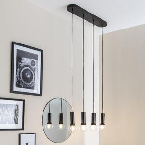 Lampadario Moderno Diuna nero, in ferro, D. 95 cm, L. 120 cm, 4 luci, INSPIRE