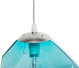 Lampada da soffitto a sospensione con paralume in vetro blu trasparente dal design in cristallo innovativo Beliani