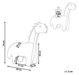 Sgabello per bambini Dinosauro Animale Verde Velluto Gambe di Legno Asilo Nido Poggiapiedi Beliani