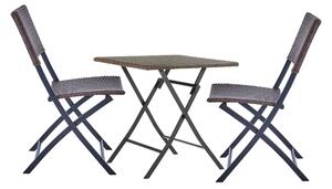 Tavolo da giardino Zena in acciaio con piano in rattan sintetico marrone per 2 persone 70x70cm