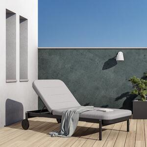 Lettino con cuscino Arena NATERIAL in alluminio antracite e cuscino grigio