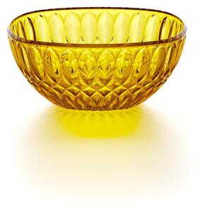 Contenitore insalatiera Piccola l. 21 Decoro Vanity Pio eTito Toso in acrilico Bio-based Dimensioni L �21xh9,3cm - 2130 cc Giallo Zafferano