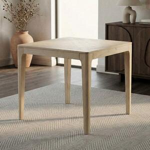 FineBuy Tavolo da pranzo in legno massello di mango 80x80 cm bianco lavato Tavolo da pranzo quadrato Tavolo da cucina 4 persone Tavolo in legno Tavolo da pranzo Fatto a mano