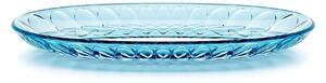 Vassoio Tondo OVALE PICCOLO , Decoro Vanity Pio&Tito Toso, Dimensioni 35x 21x h3,5 cm, in plastica biologica inscatola serigrafata Guzzini Azzurro mare