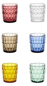 Bicchieri BASSI realizzato in Cristallo Acrilico Bio-based VANITY diametro � 8,5xh 9,2 cm - 360cc riciclabile al 100x100 confezione da 6 pezzi Multicolor