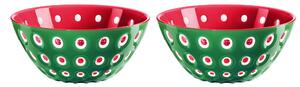 Set due Ciotole contenitore le murrine 12xh 5,6 cm - 300 cc Le Murrine Malva-Bianco-Caramello