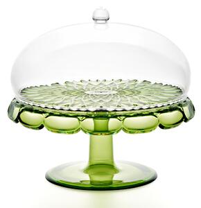 Alzata, Tortiera Decoro Vanity Pio&Tito Toso, � 30xh27cm, in plastica biologica inscatola serigrafata Guzzini Verde Ninfea
