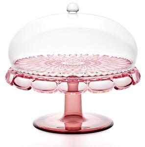 Alzata, Tortiera Decoro Vanity Pio&Tito Toso, � 30xh27cm, in plastica biologica inscatola serigrafata Guzzini Rosa Flamingo