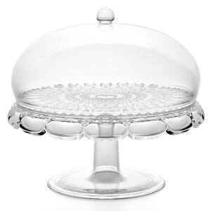 Alzata, Tortiera Decoro Vanity Pio&Tito Toso, � 30xh27cm, in plastica biologica inscatola serigrafata Guzzini Trasparente