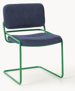 Sedia cantilever in velluto a coste Don