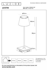 Lucide Illuminazione Lampada da tavolo a LED dimmerabile multicolor per  outdoor dal design moderno collezione Rio