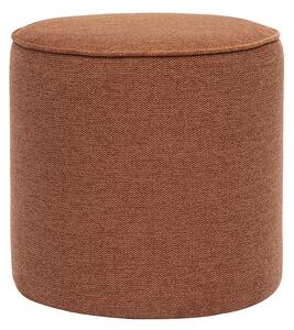 Pouf rotondo in tessuto effetto velluto testurizzato terra bruciata D40 cm PAUL