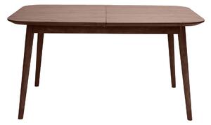Tavolo allungabile con allunghe integrate rettangolare in legno scuro noce L140-170 cm ANK