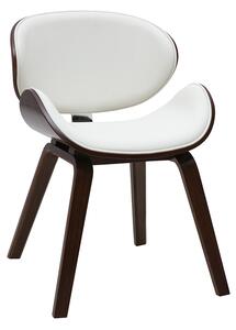 Sedia design bianca e legno scuro noce WALNUT