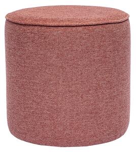 Pouf rotondo in tessuto effetto velluto terracotta testurizzato D40 cm PAUL