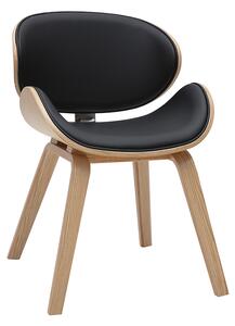 Sedia design nera e legno chiaro WALNUT