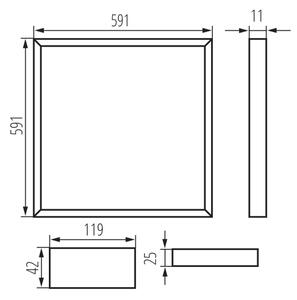 Kanlux 26789 - Telaio da incasso per controsoffitto AVAR LED/32W/230V 6000K 59x59 cm