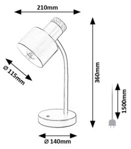 Rabalux 74100 - Lampada da tavolo PASTRO 1xE27/20W/230V arancione