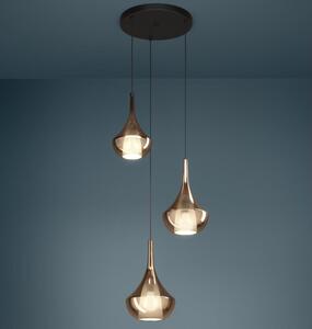 Eglo 390439 - Lampadario sospeso ALMOSTER su cavo 3xE27/28W/230V, finitura rame