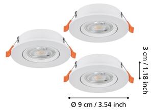 Eglo 902262 - Set da 3 faretti LED da incasso BARRANCO LED/4,8W/230V bianco