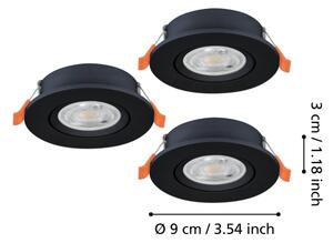 Eglo 902265 - Set da 3 faretti da incasso BARRANCO LED/4,8W/230V nero